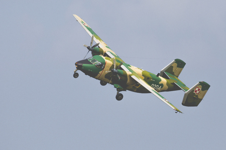 RADOM, POLAND - AUGUST 26, 2017 : Polish M-28Bduring Air Show Radom 2017.