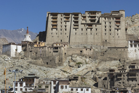 Leh city and Mountain, Leh Ladakh, Indiaの写真素材