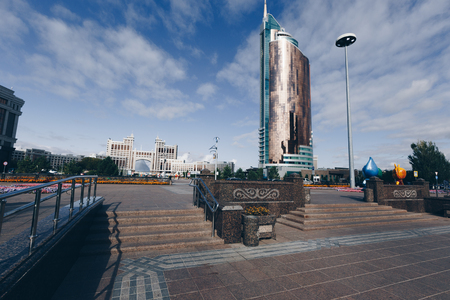 ASTANA, KAZAKHSTAN - SEPTEMBER 13, 2017: Modern buildings - center of capital of Kazakhstan - Astana.のeditorial素材