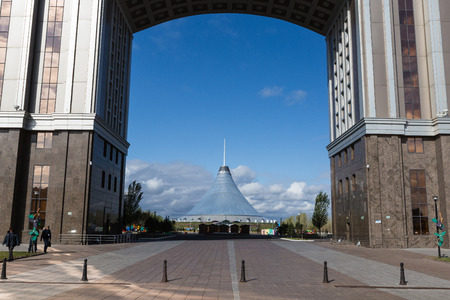 ASTANA, KAZAKHSTAN - SEPTEMBER 13, 2017: Modern buildings - center of capital of Kazakhstan - Astana.のeditorial素材