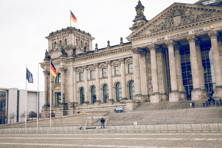 BERLIN, GERMANY - DECEMBER 06,2017: Reichstag building, seat of the German Parliament (Deutscher Bundestag), in Berlin, Germanyのeditorial素材