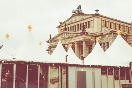 BERLIN, GERMANY - DECEMBER 06,2017: Christmas market, Deutscher Dom and konzerthaus in Berlin, Germanyのeditorial素材