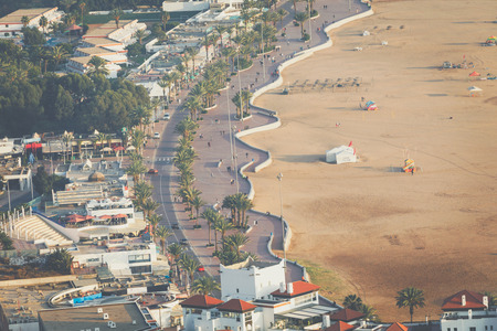 Agadir aerial panoramic view from the Agadir Kasbah (Agadir Fortress) in Moroccoのeditorial素材