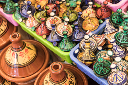 Tajines in the market, Marrakesh,Moroccoの写真素材