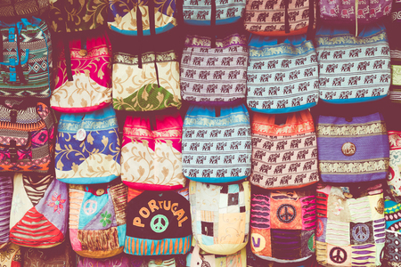 Traditional portuguese souvenirs for sale local market. Portugal