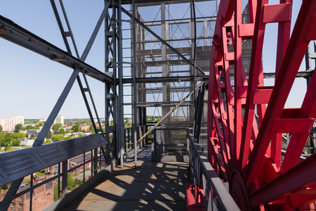 KATOWICE, POLAND - MAY 05, 2018: Shaft of the former coal mine "Katowice", now adapted as an observation tower of Silesian Museum.のeditorial素材
