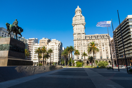 MONTEVIDEO, URUGUAY - FEBRUARY 03,, 2018: Palacio Salvo in the center of the city of Montevideo, Uruguay.のeditorial素材