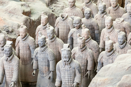 XIAN, CHINA - MAY 24, 2018: The Terracotta Army warriors at the tomb of Chinaâs First Emperor in Xian. Unesco World Heritage site.のeditorial素材