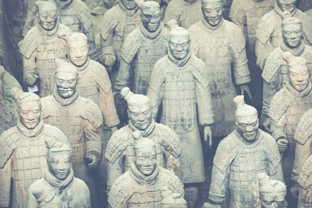 XIAN, CHINA - MAY 24, 2018: The Terracotta Army warriors at the tomb of Chinaâs First Emperor in Xian. Unesco World Heritage site.のeditorial素材