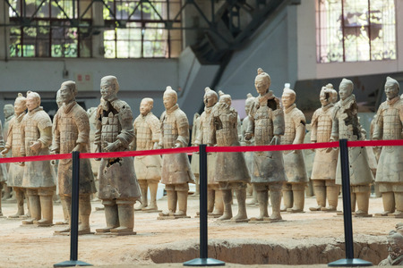 XIAN, CHINA - MAY 24, 2018: The Terracotta Army warriors at the tomb of Chinaâs First Emperor in Xian. Unesco World Heritage site.のeditorial素材