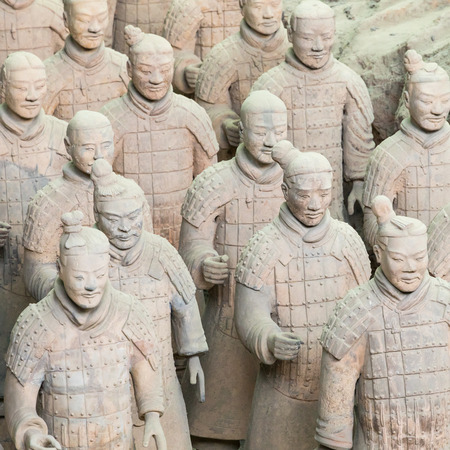 XIAN, CHINA - MAY 24, 2018: The Terracotta Army warriors at the tomb of Chinaâs First Emperor in Xian. Unesco World Heritage site.のeditorial素材