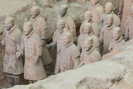 XIAN, CHINA - MAY 24, 2018: The Terracotta Army warriors at the tomb of Chinaâs First Emperor in Xian. Unesco World Heritage site.のeditorial素材