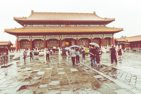 The ancient royal palaces of the Forbidden City in Beijing, Chinaのeditorial素材