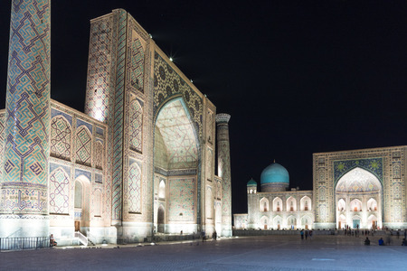 SAMARKAND, UZBEKISTAN - AUGUST 31, 2018: The Registan, the heart of the ancient city of Samarkand - Uzbekistan.のeditorial素材