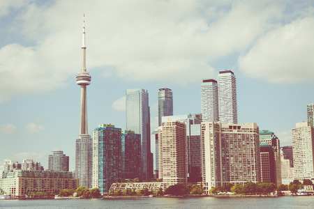 Beautiful Toronto's skyline over lake. Toronto, Ontario, Canada.のeditorial素材