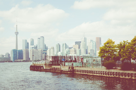 Beautiful Toronto's skyline over lake. Toronto, Ontario, Canada.