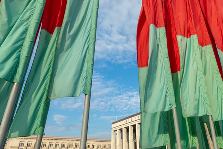 MINSK, BELARUS - SEPTEMBER 11, 2018: Palace of the Republic of Belarus on October square in Minsk.のeditorial素材