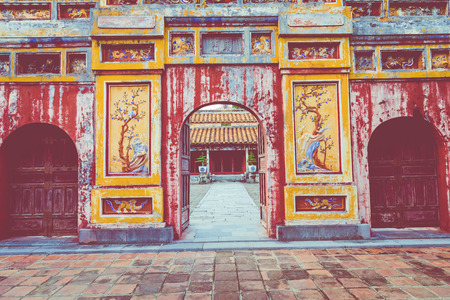 Imperial Royal Palace of Nguyen dynasty in Hue, Vietnam. Unesco World Heritage Site.のeditorial素材