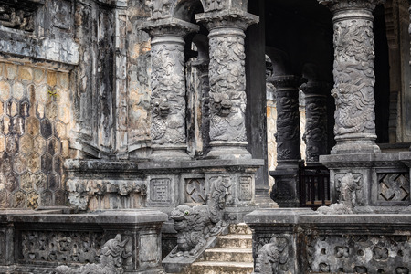 Imperial Khai Dinh Tomb in Hue, Vietnam.の写真素材