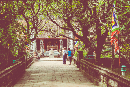 HOA LU, VIETNAM - NOVEMBER 15, 2018:  Temple of Dinh Tien Hoang at Hoa Lu Ninh Binh, first capital of Vietnam. Popular tourist destination in Ninh Binh Province.のeditorial素材