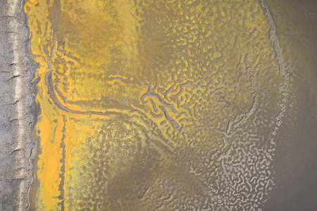 Aerial view of surrealistic industrial place. Human impact on the environment. View from above....