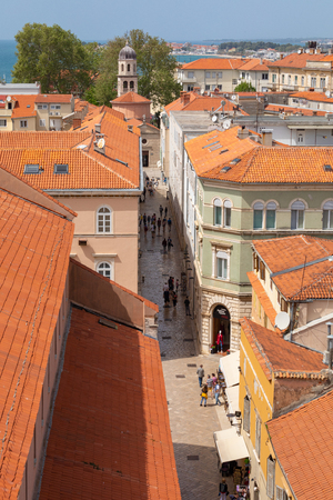 Historic center of Zadar at the Mediterranean Sea, Dalmatia, Croatia, Europe.のeditorial素材