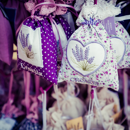 Bags with lavender like souvenir from Croatia.の写真素材