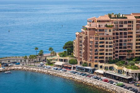 MONTE CARLO, MONACO - JUNE 04, 2019: Fontvielle Harbour, Monaco, on the French Riviera.