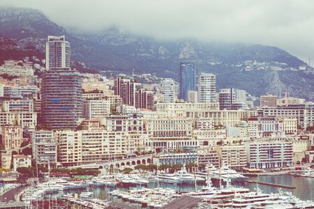 LA CONDAMINE, MONACO - JUNE 04, 2019: La Condamine harbour. Cityscape and harbor of Monte Carlo. Principality of Monaco.のeditorial素材