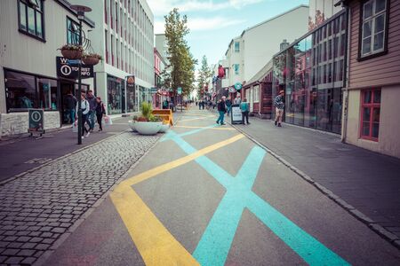 REYKJAVIK, ICELAND - JUNE 09, 2019: Reykjavik city in summer time. Reykjavik is the capital and largest city of Iceland.のeditorial素材