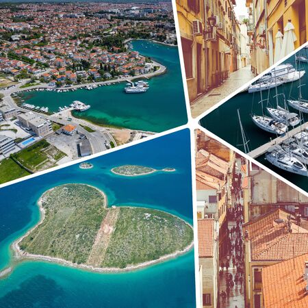 Collage of popular tourist destinations in Zadar. Croatia. Travel background.の写真素材