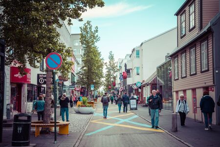 REYKJAVIK, ICELAND - JUNE 09, 2019: Reykjavik city in summer time. Reykjavik is the capital and largest city of Iceland.のeditorial素材