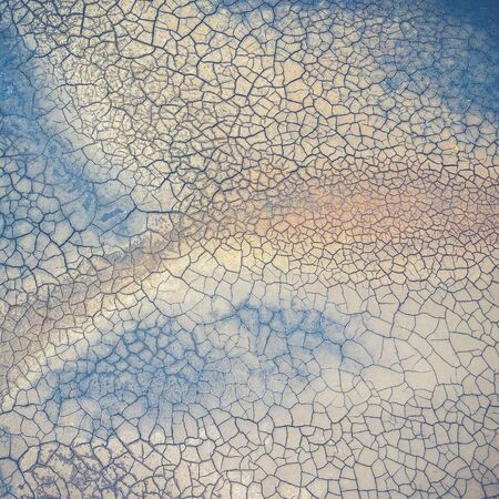 Aerial view of surrealistic industrial place. Dry surface. Desertic landscape. Human impact on the environment. View from above. Abstract industrial background.の写真素材