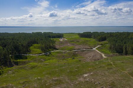 Aerial view of Vistula Spit, place for the future canal construction. Photo made by drone from...