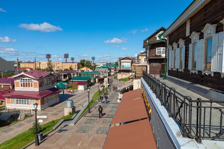 IRKUTSK, RUSSIA - SEPTEMBER 08, 2019:130 Kvartal quarter (Irkutsk Sloboda) is a specially created area of historic buildings in the center of Irkutsk, Russia.のeditorial素材