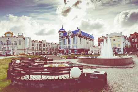 TOMSK, RUSSIA - SEPTEMBER 13, 2019: Traditional architecture in Tomsk. Siberia. Russia.