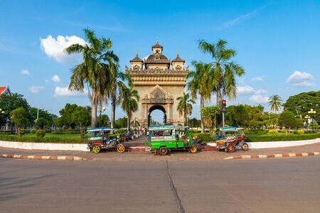 Patuxay ( Victory Gate ) Monument in Vientiane, Laos.の写真素材