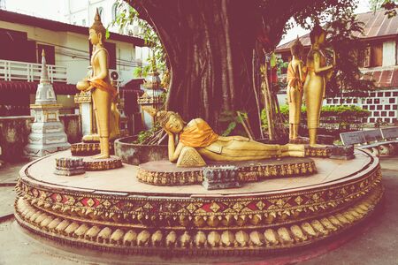 Buddha statue at buddist temple Vat Haysoke in Vientiane. Laos. Asia.の写真素材