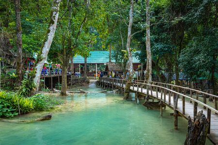 Tad Sae Waterfall in Luang prabang province, Laosの写真素材