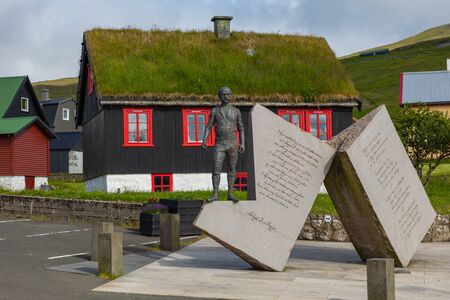 Miovagur village, Located On The Faroe Islands, Denmark.の写真素材