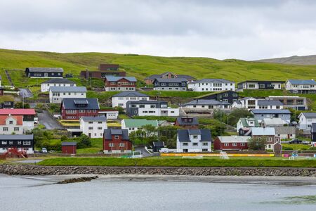Miovagur village, Located On The Faroe Islands, Denmark.の写真素材
