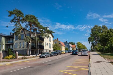 ALAND ISLANDS, MARIEHAMN - FINLAND - AUGUST 06, 2019: City center of Mariehamn, Aland archipelago, Finland.のeditorial素材