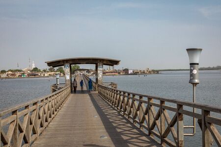 JOAL-FADIOUTH, SENEGAL - NOVEMBER15, 2019: Bridge over historic Fadiauth Island. Senegal. West Africa.のeditorial素材