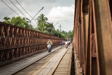 Old Bridge in Luang Prabang. Laos.の写真素材