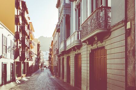 Santa Cruz, capital city of the island La Palma. Traditional architecture. Canary Islands, Spain.の写真素材