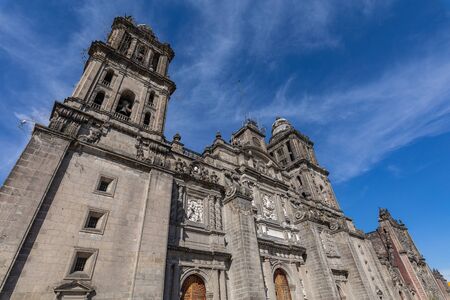 Exterior Metropolitan Cathedral in Mexico City, Latin America.の写真素材