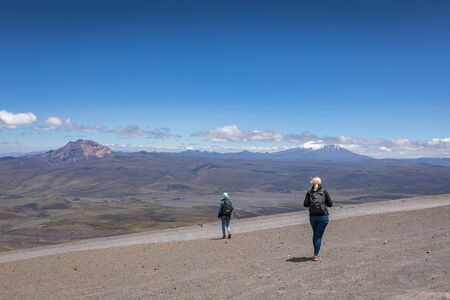 View from Cotopaxi volvcano during trekking trail. Cotopaxi National Park, Ecuador. South America.の写真素材