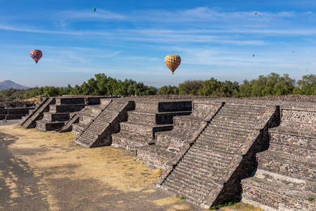 The Pyramids in ancient city of Teotihuacan in Mexico.のeditorial素材