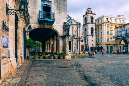 HAVANA, CUBA - DECEMBER 12, 2019: The San Cristobal Cathedral of Old Havana, Cuba.のeditorial素材