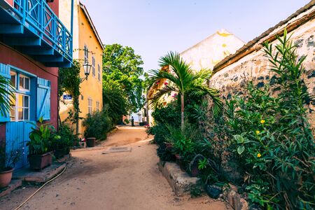 Traditional architecture at Goree island, Dakar, Senegal. West Africa.の写真素材